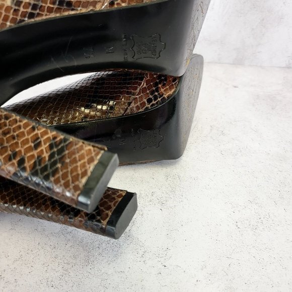 Yves‎ Saint Laurent Shoes Leather 7.5 Sandals Snakeskin Pump Snake YSL $2,507 - Picture 11 of 14